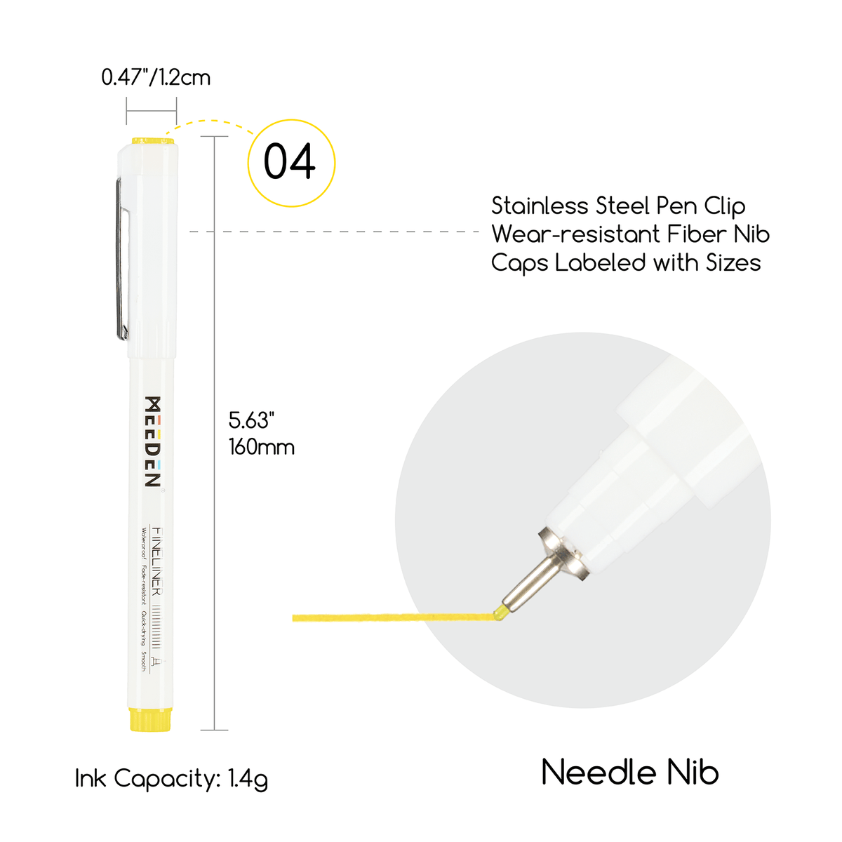 MEEDEN 12-Color Fineliner Set – 0.4mm Colored Pens, Waterproof Archival Ink for Journaling & Illustration