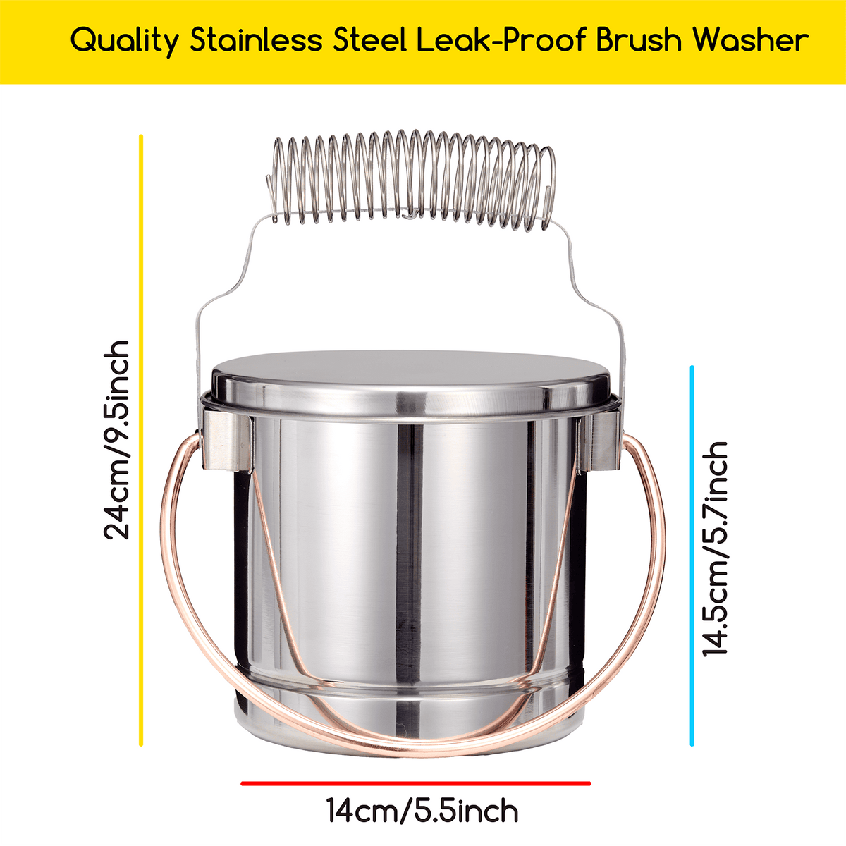 MEEDEN Portable Paint Brush Washer: Airtight Stainless Steel - Extra Large