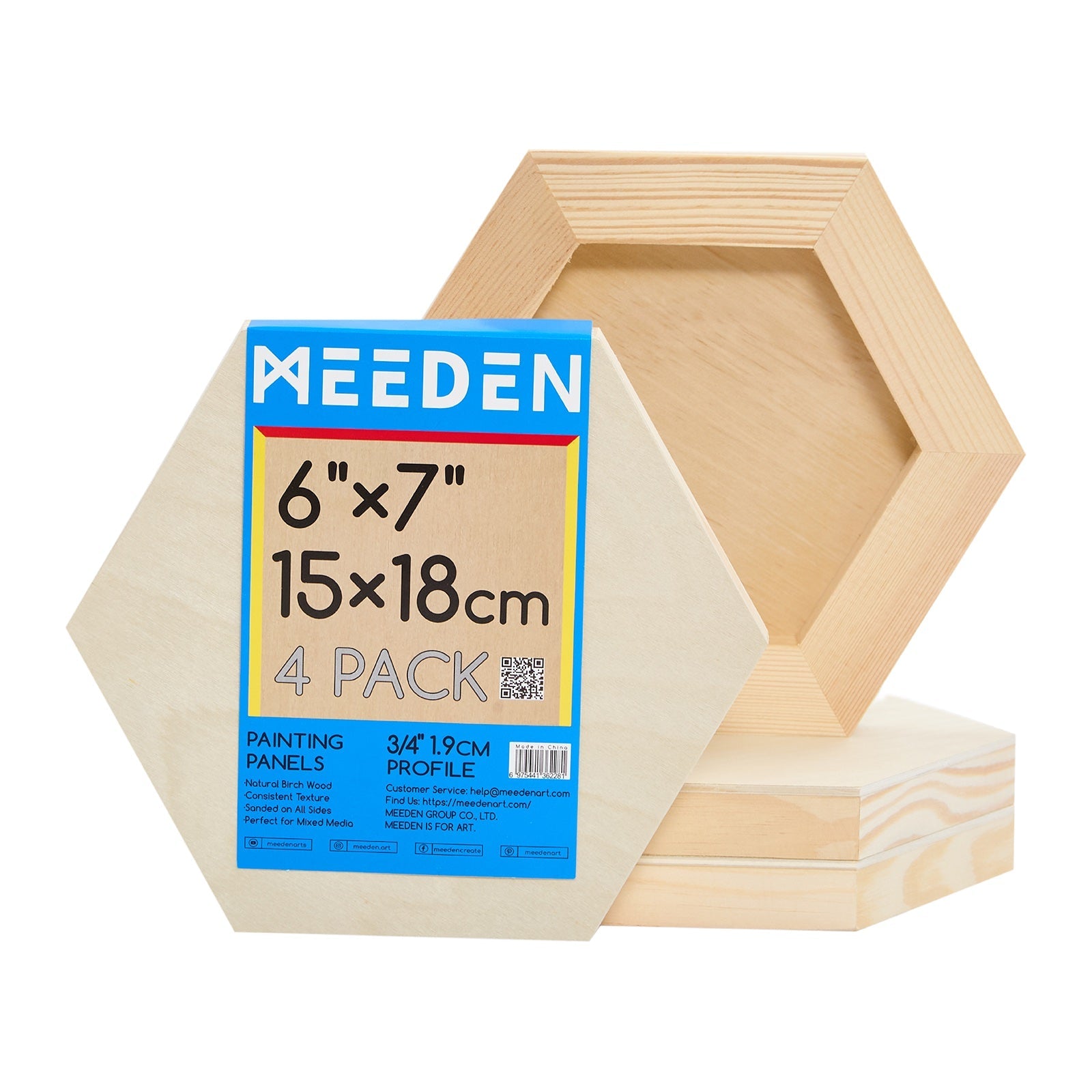 MEEDEN Hexagon Wood Canvas Panels