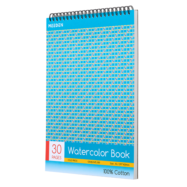 MEEDEN 100% Cotton Watercolor Sketchbook 300gsm Cold Press, 30 Sheets Spiral Bound