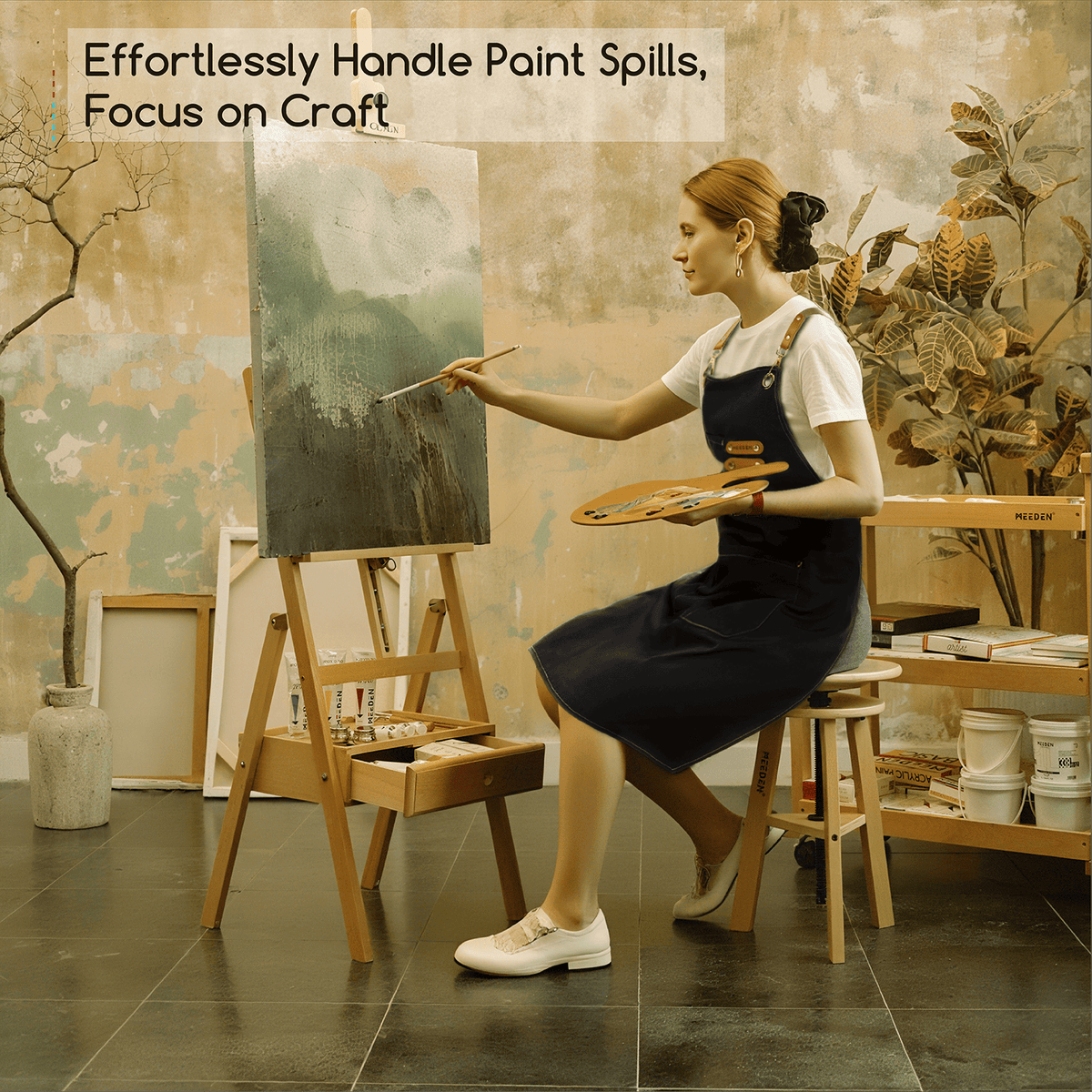 MEEDEN Waterproof Painting Apron – For Art & Crafts