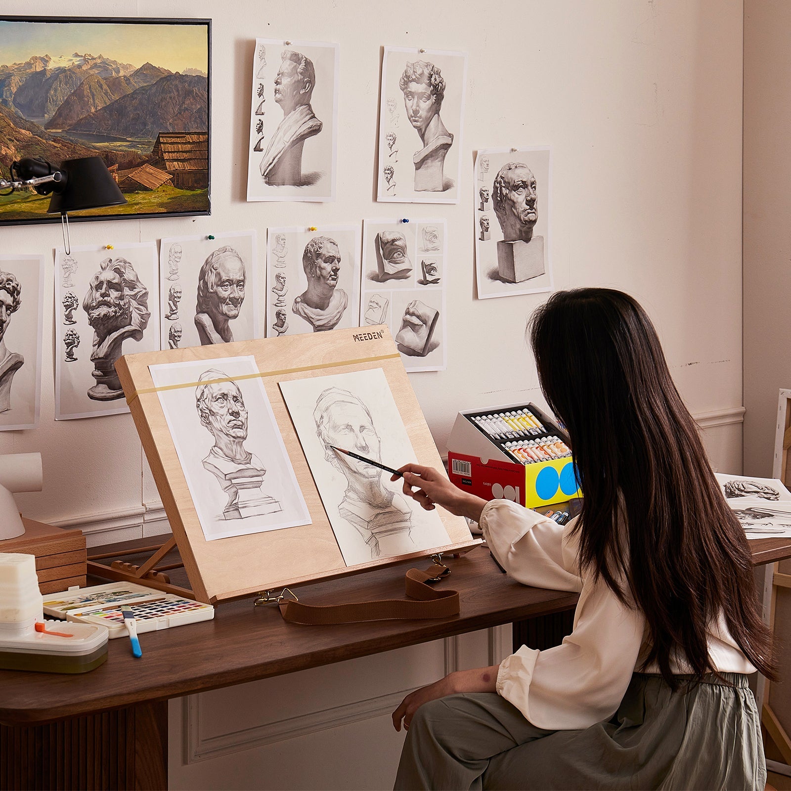 MEEDEN Large Studio Artist Sketching Tabletop Easel-HJ-A2