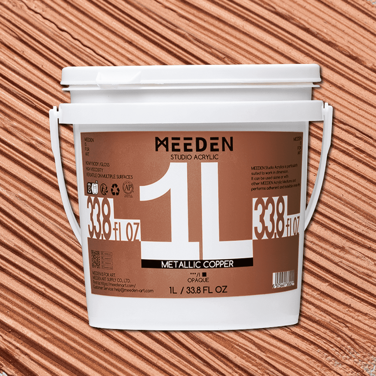MEEDEN Studio Acrylic Paint, Metallic Copper Acrylic Paint, 1 L / 33.8 oz