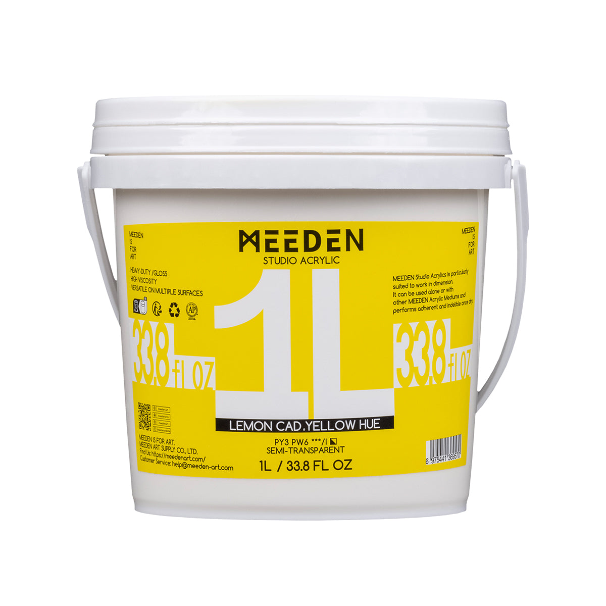 MEEDEN Studio Acrylic Paint, 1 L / 33.8 oz, 6 Colors