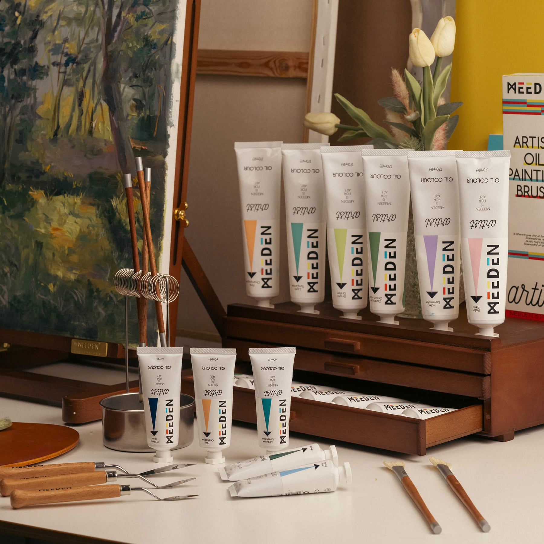 MEEDEN Artist Grade Oil Paint - 60ml/2oz, 12 Tubes