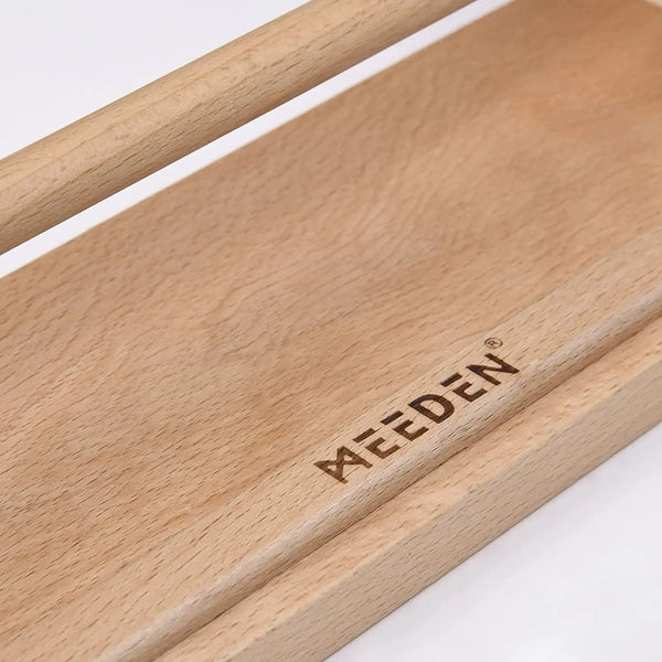 Kids Tabletop Paper Roll Dispenser, Solid Beech Wood with 3 Paper Rolls (12" x 75ft) MEEDEN ART