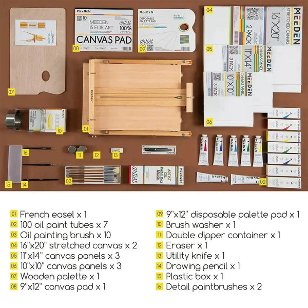 MEEDEN Artist Oil Painting Set, 7x100ml/3.38oz - MEEDEN ARTPainting Set