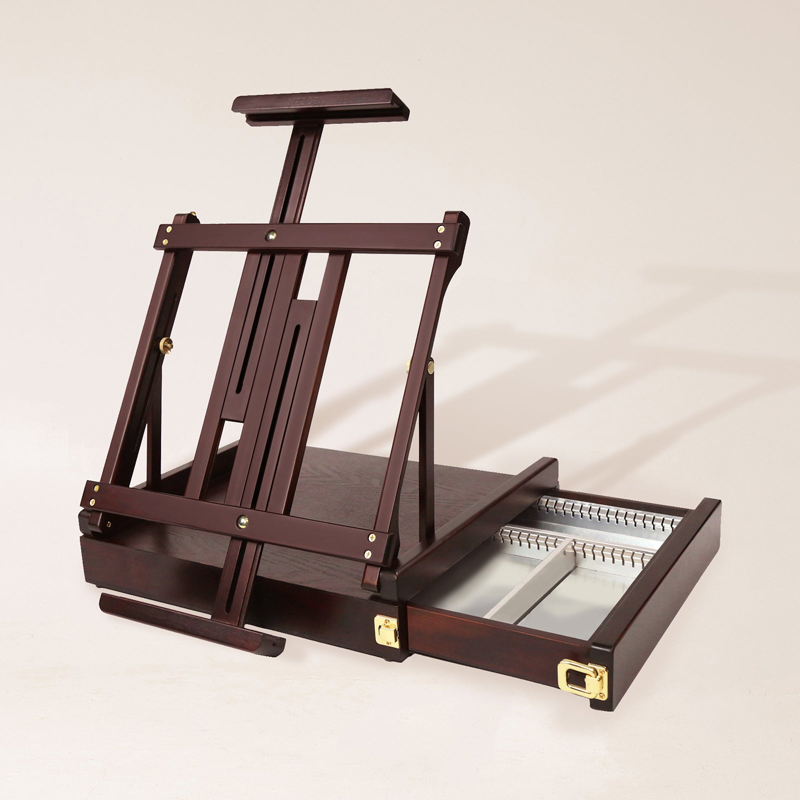 MEEDEN Studio Sketchbox Chevalet De Table Avec Tiroir - Finition Noyer, Jusqu'à 86,4 Cm