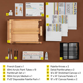 MEEDEN Professional Artist Oil Painting Set with French Easel
