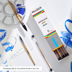 MEEDEN Solid Watercolor and Professional Brushes Set