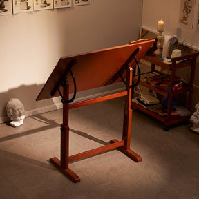 MEEDEN Extra Large Wooden Drafting Table, Light Walnut