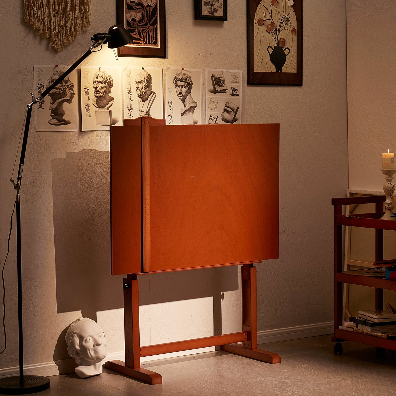 MEEDEN Extra Large Wooden Drafting Table, Light Walnut