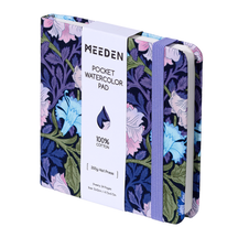 MEEDEN Floral Fabric Multi-Media Sketchbook, 100% Cotton Hot Press 300gsm, Pocket 4.7×4.7"