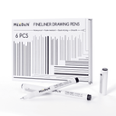 MEEDEN Black Micro Fineliner Pens – 6-Pack, 0.03mm-1mm, Waterproof Archival Ink for Drawing & Lettering