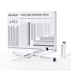 MEEDEN Black Micro Fineliner Pens – 6-Pack, 0.03mm-1mm, Waterproof Archival Ink for Drawing & Lettering