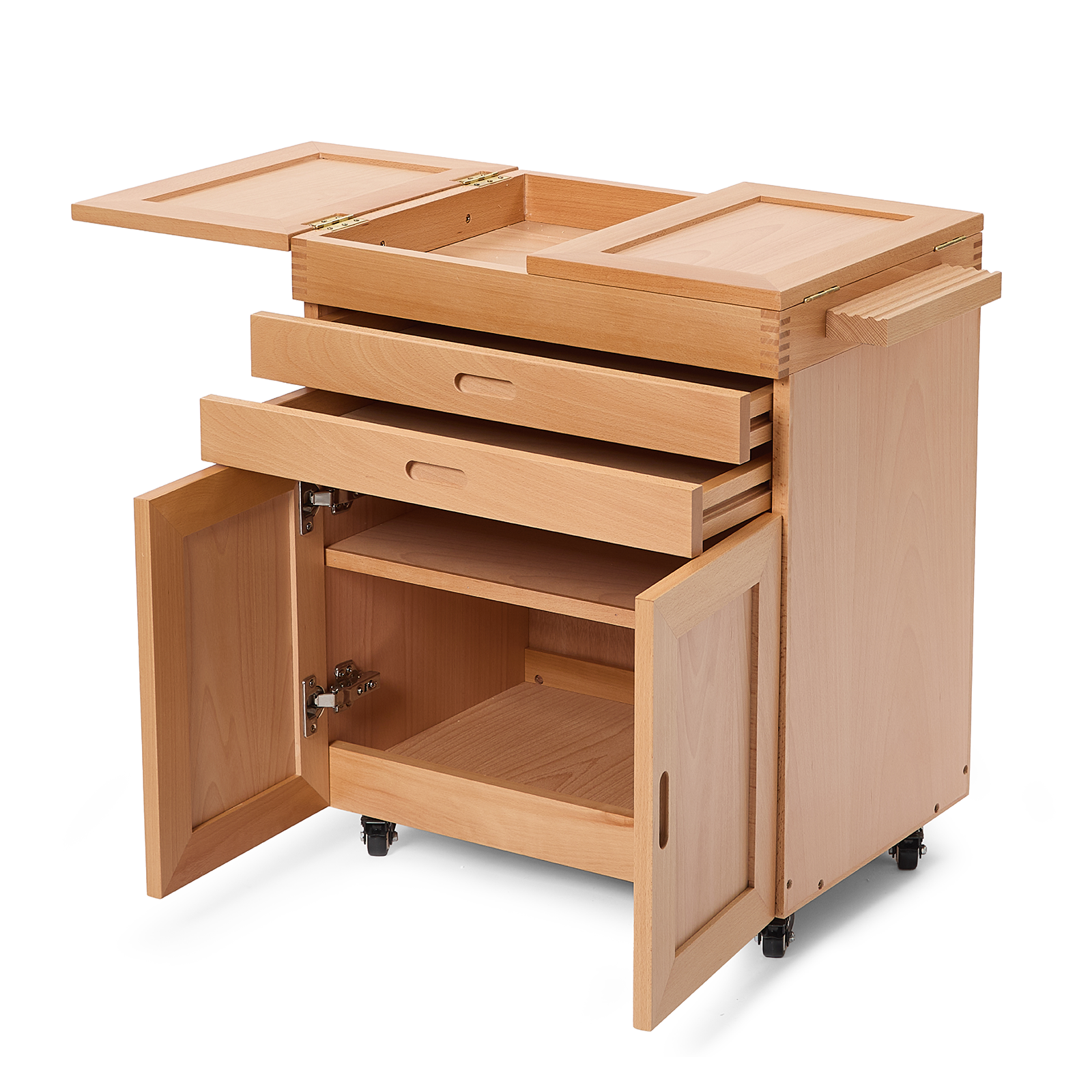 MEEDEN Deluxe Storage Cabinet Cart: Movable Art Cart for Painting - Natural