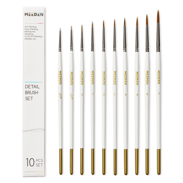 MEEDEN 10 Pcs Detail Paint Brush Set