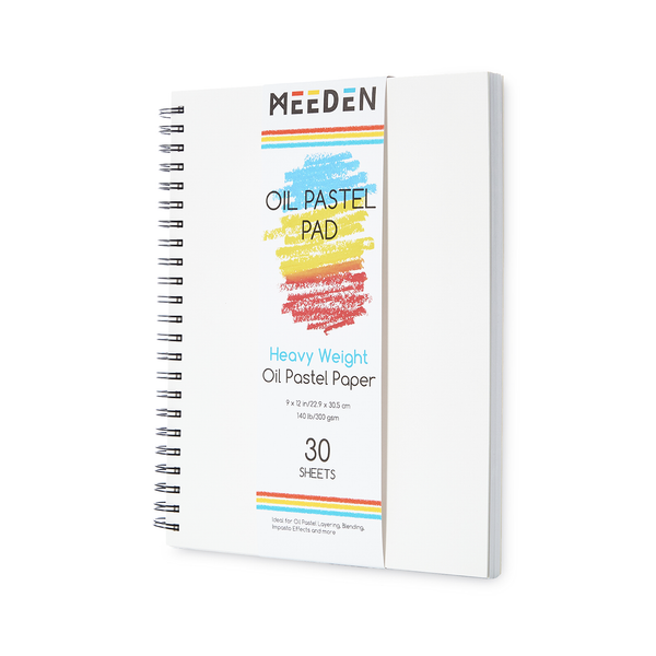 MEEDEN 9 x 12 inches Oil Pastel Paper Pad:  30 Sheets Fine Textured - 140lb/300gsm