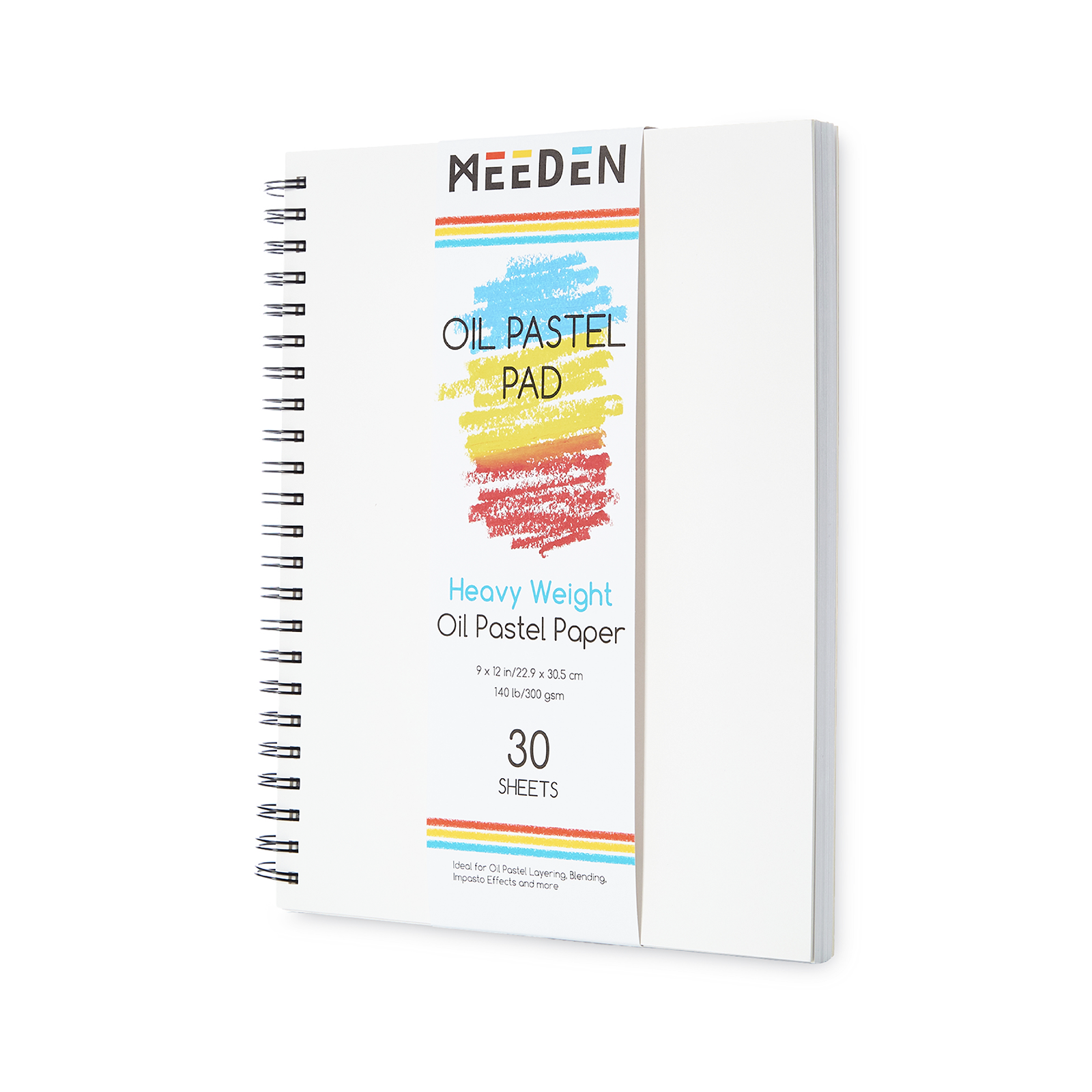 MEEDEN 9 x 12 inches Oil Pastel Paper Pad:  30 Sheets Fine Textured - 140lb/300gsm