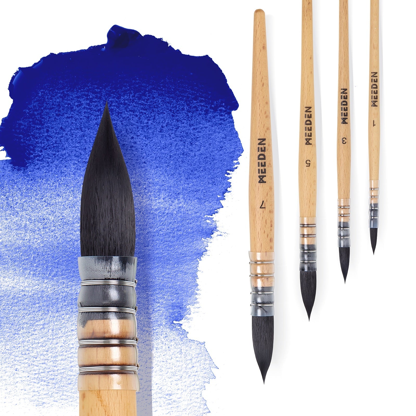 MEEDEN Solid Watercolor and Professional Brushes Set