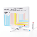 MEEDEN 12-Color Fineliner Set – 0.4mm Colored Pens, Waterproof Archival Ink for Journaling & Illustration