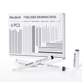 MEEDEN Black Micro Fineliner Pens – 6-Pack, 0.03mm-1mm, Waterproof Archival Ink for Drawing & Lettering