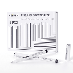 MEEDEN Black Micro Fineliner Pens – 6-Pack, 0.03mm-1mm, Waterproof Archival Ink for Drawing & Lettering