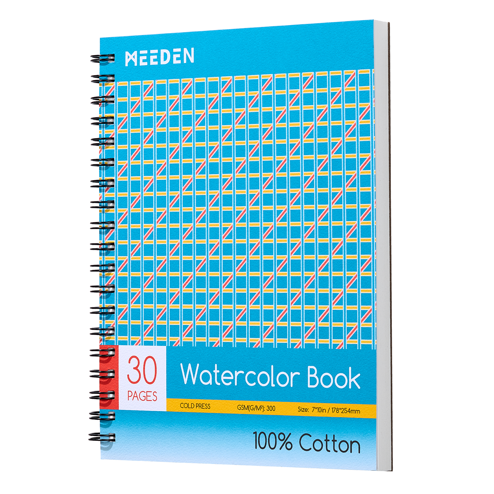 MEEDEN 100% Cotton Watercolor Sketchbook 300gsm Cold Press, 30 Sheets Spiral Bound