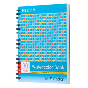 MEEDEN 100% Cotton Watercolor Sketchbook 300gsm Cold Press, 30 Sheets Spiral Bound