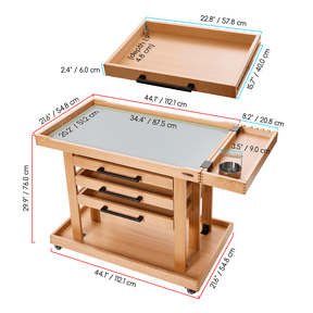 MEEDEN Extra Large Artist Supplies Storage Cart, 5-Tier Taboret with 3 Drawers