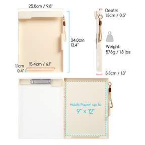 MEEDEN Portable Sketch Drawing Board | 2-in-1 Storage Clipboard for Artists