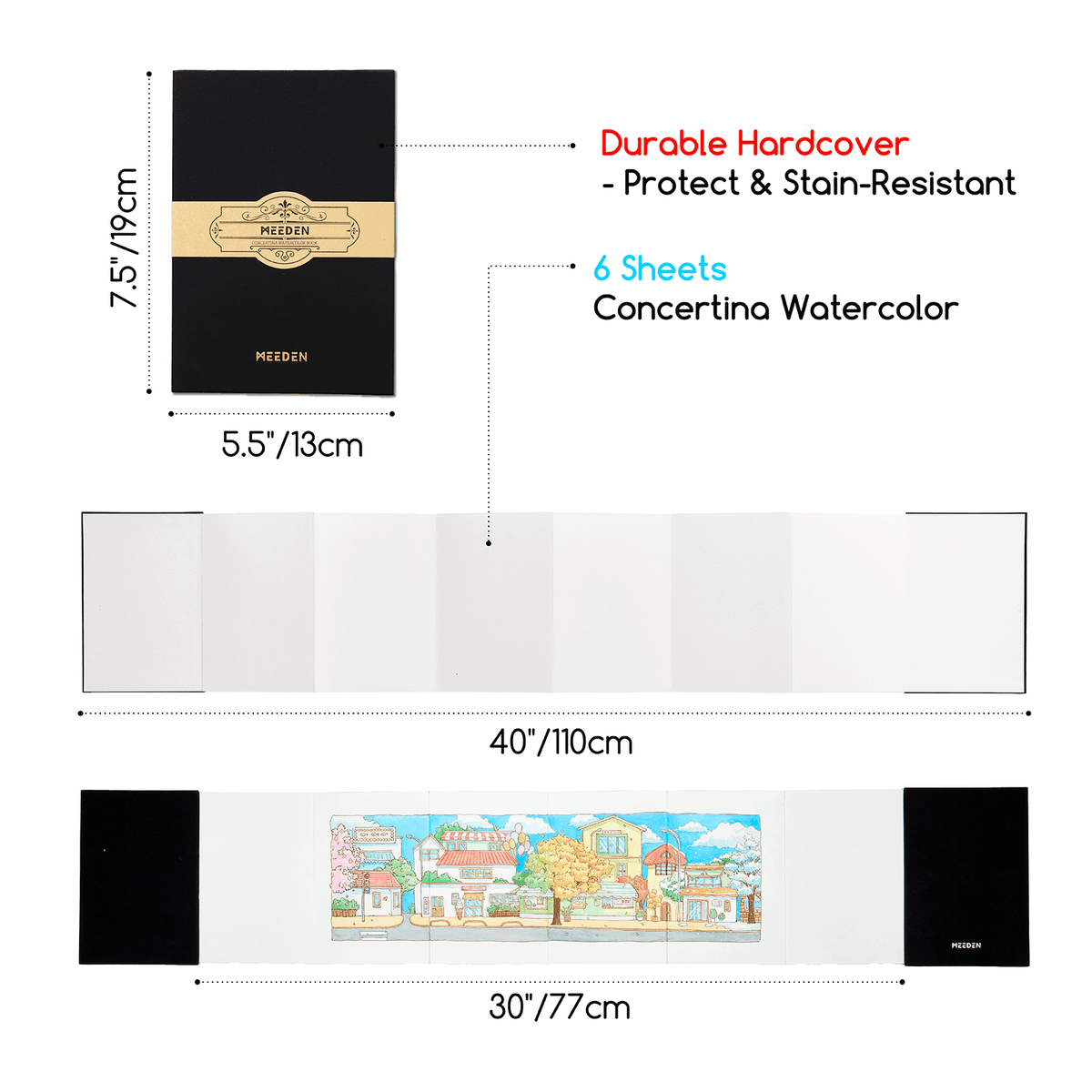 MEEDEN Watercolor Sketchbook - Portable, Acid-Free