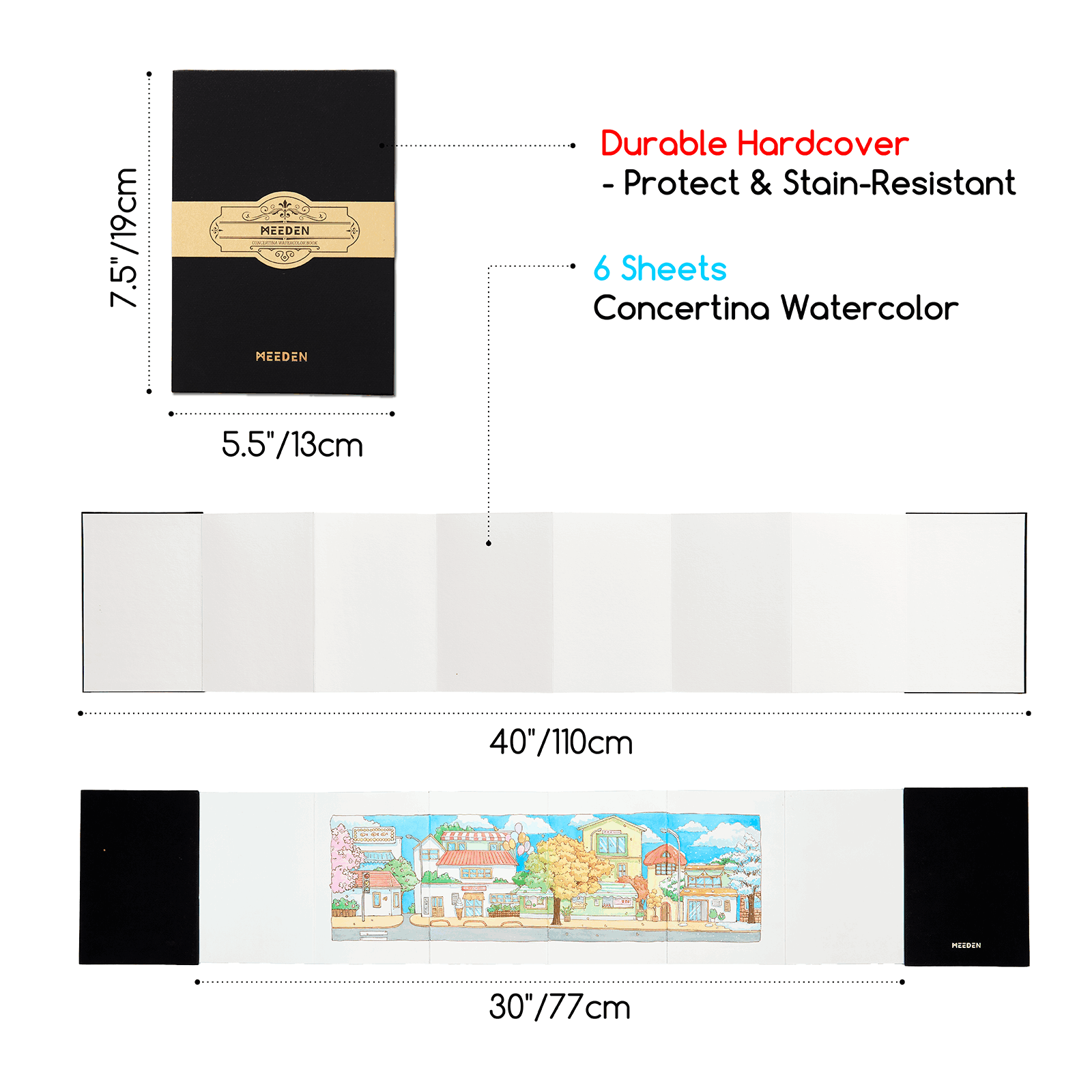 MEEDEN Watercolor Sketchbook - Portable, Acid-Free