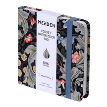 MEEDEN Floral Fabric Multi-Media Sketchbook, 100% Cotton Hot Press 300gsm, Pocket 4.7×4.7"