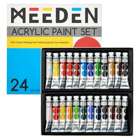 MEEDEN Acrylic Paint Set, 24 Tubes, 12 ml / 0.41 oz