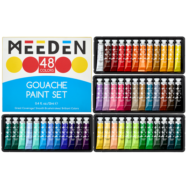 MEEDEN Gouache Paint Set, 48 Tubes, 12 ml / 0.4oz