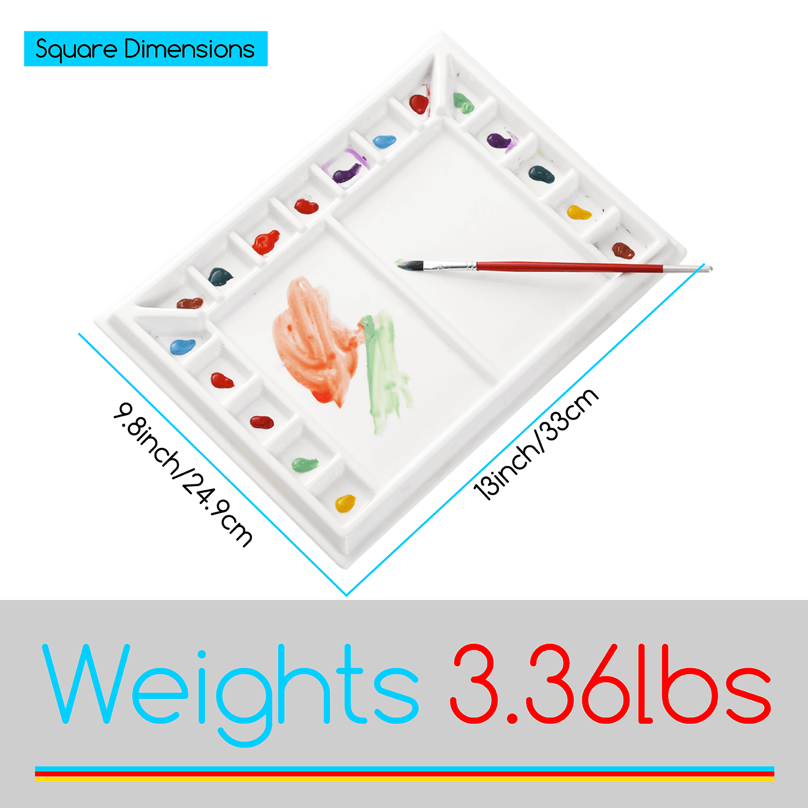 MEEDEN Studio Porcelain Watercolor Paint Palette