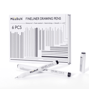 MEEDEN Black Micro Fineliner Pens – 6-Pack, 0.03mm-1mm, Waterproof Archival Ink for Drawing & Lettering