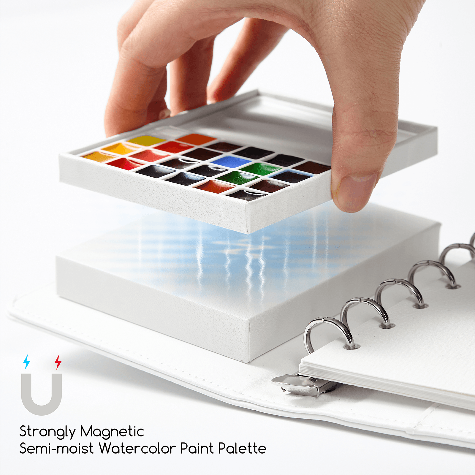 MEEDEN Travel Watercolor Sketch Set, 24 Colors Portable Painting Kit with Paper Brush Palette