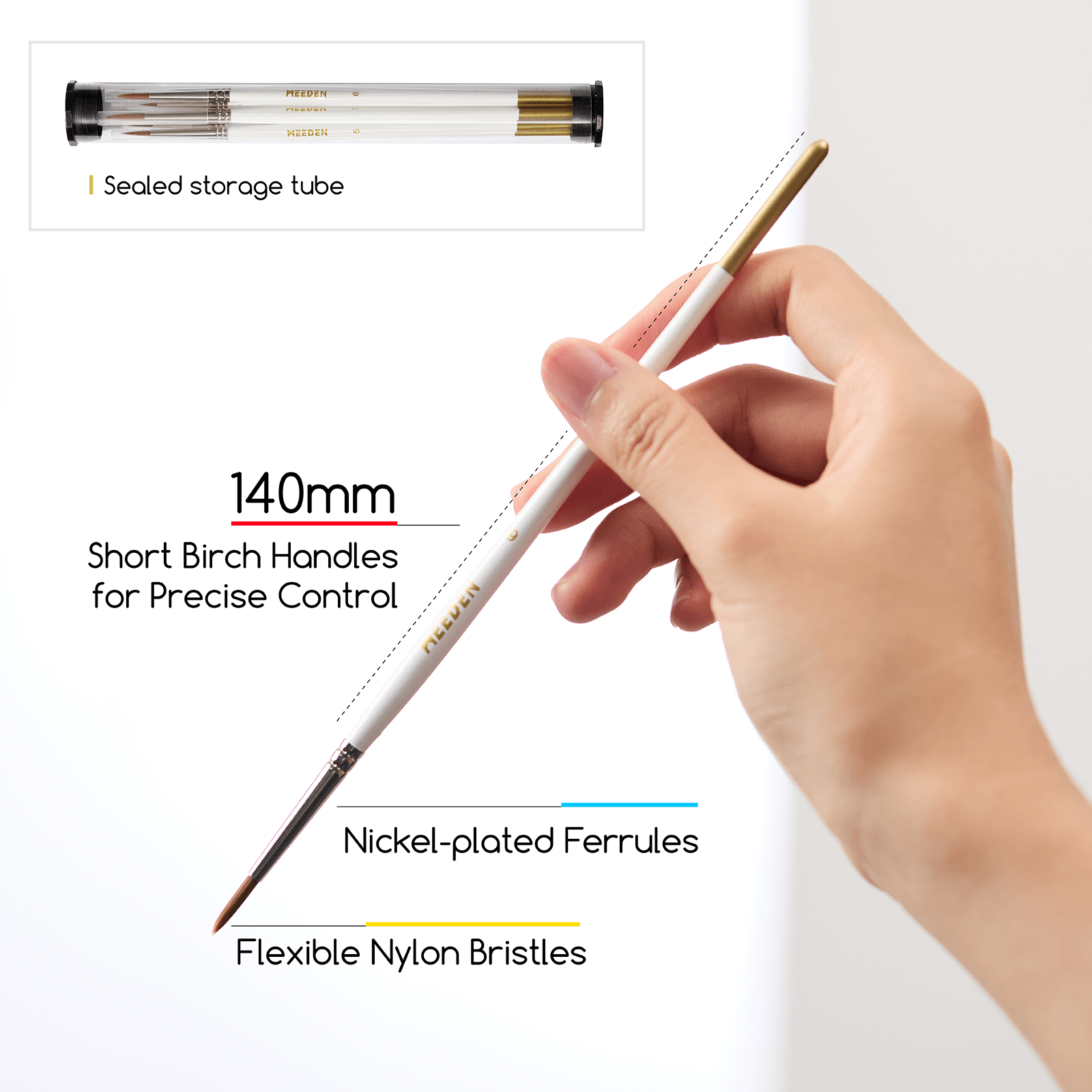 MEEDEN 10 Pcs Detail Paint Brush Set