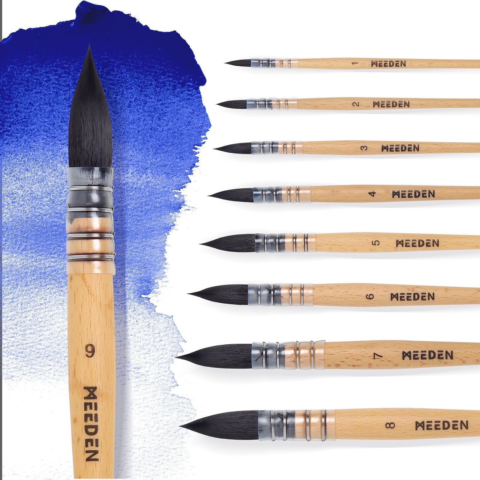 MEEDEN Solid Watercolor and Professional Brushes Set