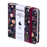 MEEDEN Floral Fabric Multi-Media Sketchbook, 100% Cotton Hot Press 300gsm, Pocket 4.7×4.7"