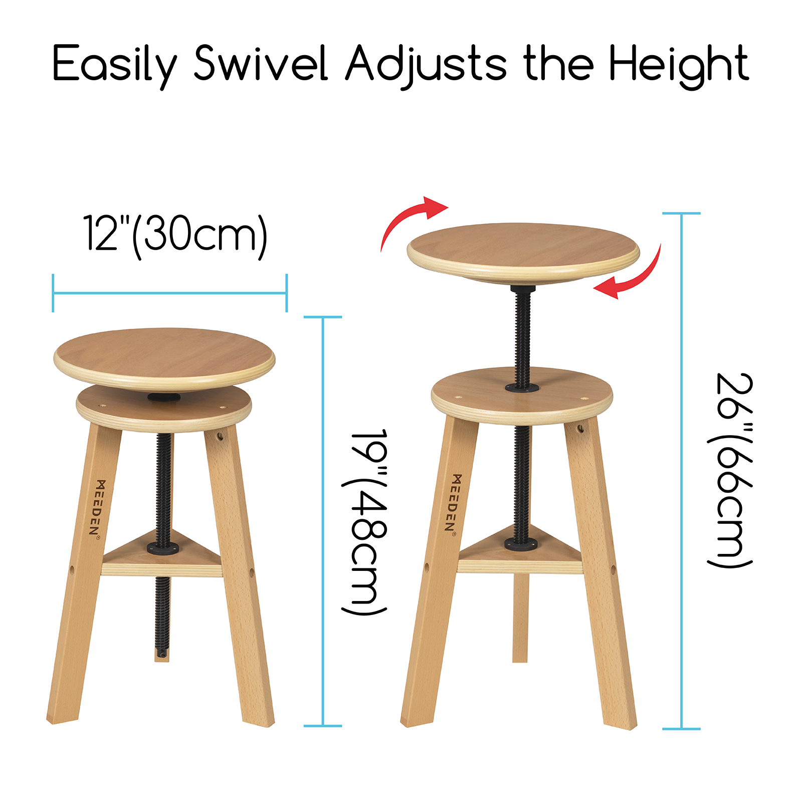 MEEDEN Adjustable Wooden Drafting Table & Stool Set , Natural-XSZ-2