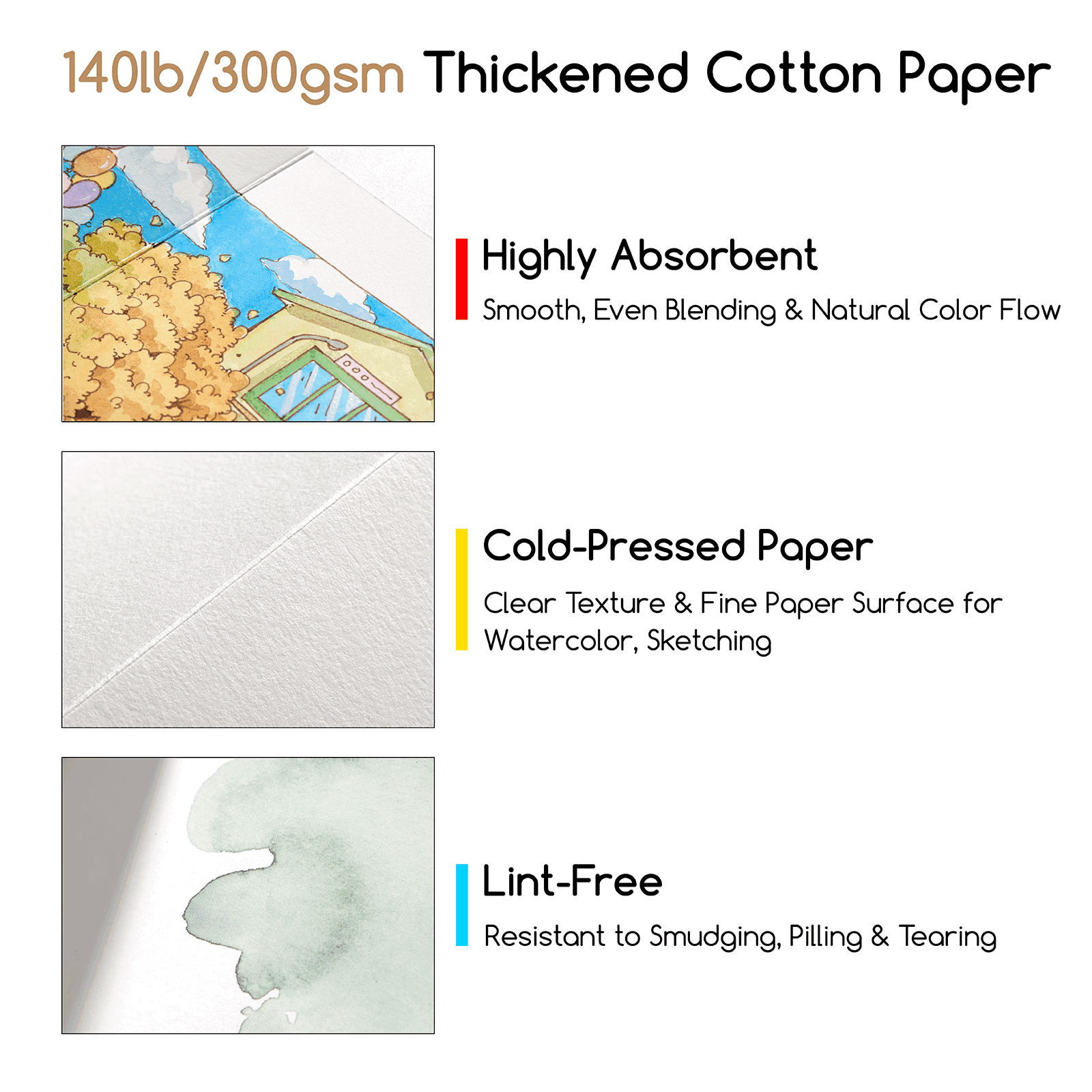 MEEDEN Watercolor Sketchbook - Portable, Acid-Free