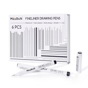 MEEDEN Black Micro Fineliner Pens – 6-Pack, 0.03mm-1mm, Waterproof Archival Ink for Drawing & Lettering
