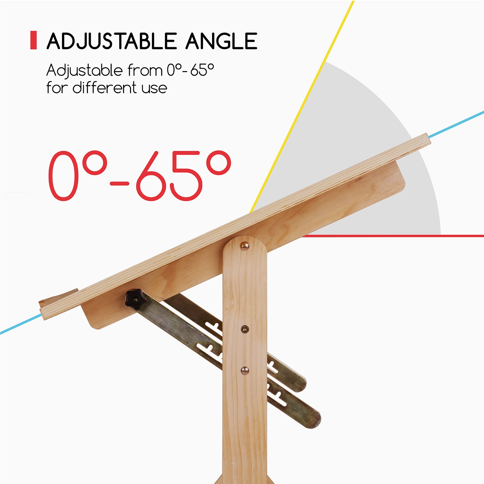 MEEDEN Adjustable Wooden Drafting Table & Stool Set , Natural-XSZ-2