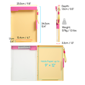 MEEDEN Portable Sketch Drawing Board | 2-in-1 Storage Clipboard for Artists