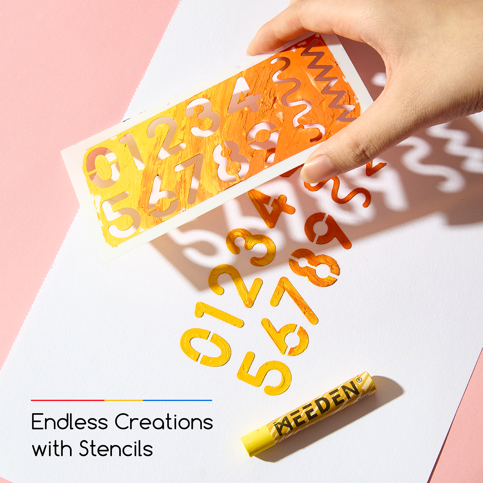 MEEDEN Soft Oil Pastel Kit, 90Pcs Complete Painting Set with Pastel Paper, Stencils & Palette Knives