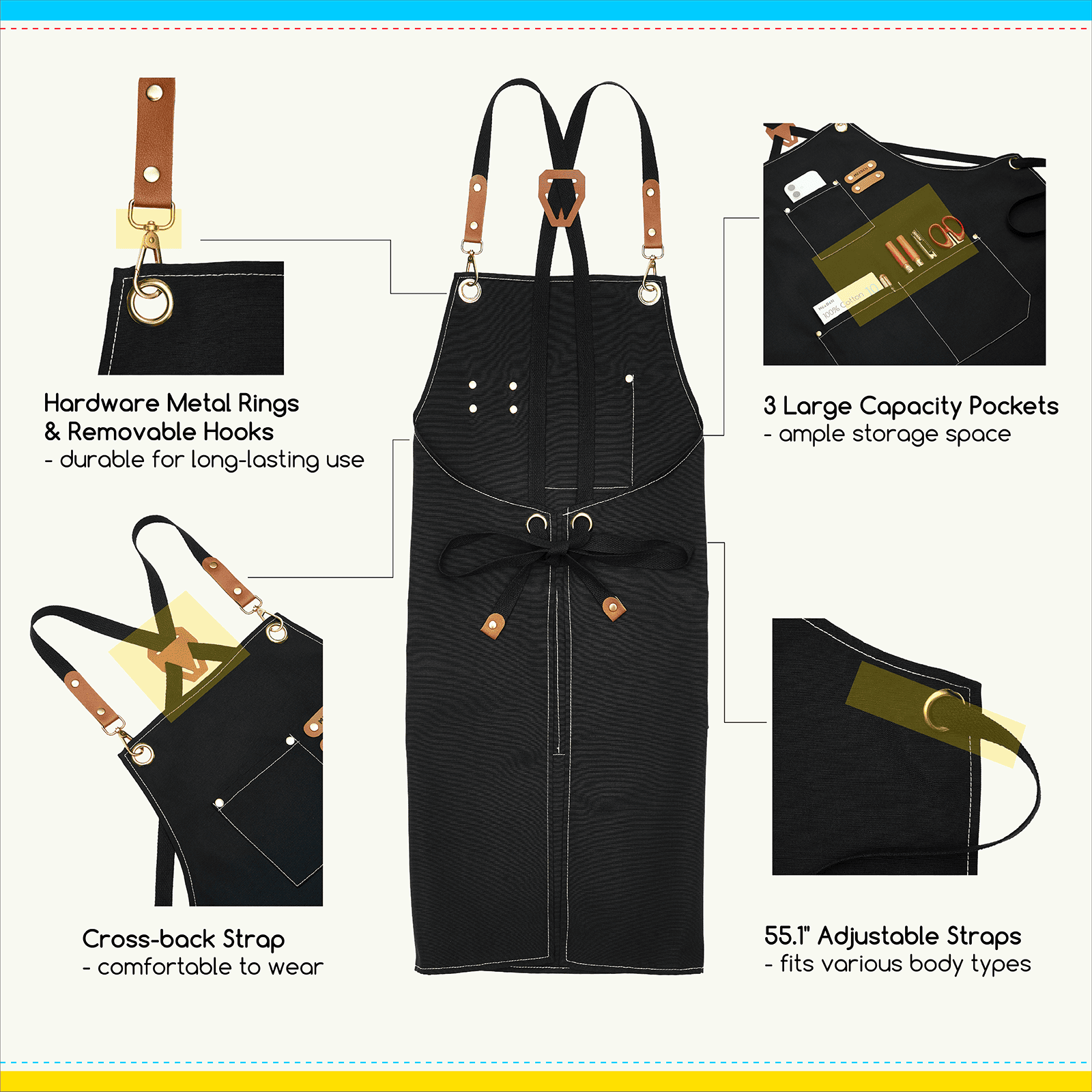 MEEDEN Waterproof Painting Apron – For Art & Crafts