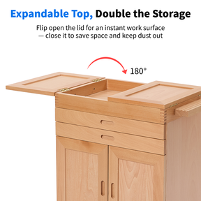 MEEDEN Deluxe Storage Cabinet Cart: Movable Art Cart for Painting - Natural